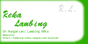 reka lambing business card