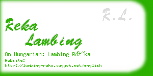 reka lambing business card